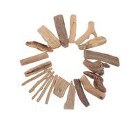 FRCOLOR 20pcs Natural Driftwood Wood Blocks for Carving and Aquarium Decoration, 3-20cm Polished Rustic Craft Wood Pieces for Fish Tank and Home Display