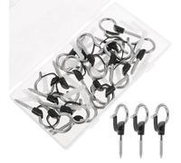 FRCOLOR 20Pcs Nickel-Plated Silver Eye Screw Hooks Heavy Duty Self Tapping Bolt Hooks for Hanging Outdoor String Lights and Christmas Decorations Ceiling Mount