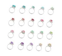 FRCOLOR 20Pcs Plaything Diamond Rings Random Color Fashion Finger Rings Creative Friends Daughters Mothers Pretend Jewelry Random Color