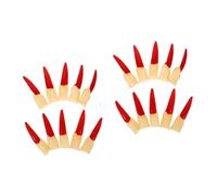 FRCOLOR 20pcs Realistic Halloween Witch Fingernails Creepy Fake Nails for Party Reusable Witch Finger Accessory