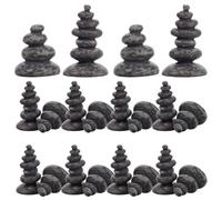 FRCOLOR 20pcs Resin Rock Tower Ornaments 4-layer 7-layer Stacked Stones Miniature Japanese Zen Garden Decor for Aquarium and Home Meditation Accessories