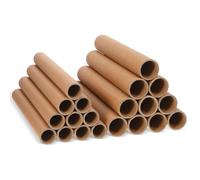FRCOLOR 20pcs round Kraft Paper Tubes for Crafts and Packaging Needs, Stackable Convenience, Bulk Packaging, Sturdy Kraft Paper Cylinders for Mailing Tubes and Art Projects