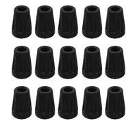 FRCOLOR 20pcs Rubber Walking Stick Tips for Hiking Poles and Crutches, Non-Slip Short Round End Caps Sound Dampening and Anti-Skid Support, Sturdy Replacement Feet for Stability