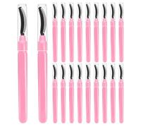 FRCOLOR 20pcs Silicone Eyelash Brush Pink Fine Eyelash Comb Lash Wand Brush for Travel Definer Lash Comb and Brow