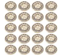 FRCOLOR 20pcs Small Gold Metal Buttons with Rhinestone Embellishments Round Designer Suit and Shirt Buttons for Clothing DIY and Fashion Decoration