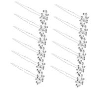 FRCOLOR 20pcs Wedding Hairpin Hair Jewels for Women Rhinestone Hairpin Bridal Hair Pin Chinese Ancient-style Headwear U Shaped Glitter Crystal Metal Resin White