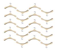FRCOLOR 20Pcs Wooden Doll Hangers Miniature Doll Clothes Organizers Wardrobe Accessories for Tidy Outfit Display