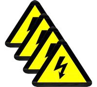 FRCOLOR 20pcs Yellow Triangle Electrical Hazard Warning Stickers 50x50mm Electric Shock Safety Decals High Voltage Caution Labels for Industrial Electrical Panels and Workplace Safety