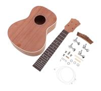 FRCOLOR 23-inch Diy Ukulele Assembly Kit Paintable Body, Soprano Size Handmade Ukulele Craft Set for Parent-child Interaction and Beginner Musical Practice