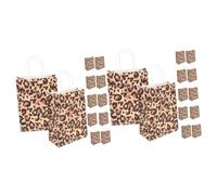 FRCOLOR 24 pcs Oversized Animal Print Paper Gift Bags with Handles Tote Bags for Party Favors Candy Gifts Suitable for Birthdays Weddings Showers Halloween Christmas Thanksgiving