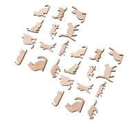 FRCOLOR 24 Pcs Unfinished Wooden Cat Cutouts DIY Craft Painting Ornaments for Creative Art Projects Animal Shape Wood Slices for Home Decoration and Hands Learning