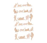 FRCOLOR 24 Pcs Unpainted Wooden Cat Ornaments DIY Craft Kit Animal Shaped Wood Slices for Painting Home School Educational Fun Pet Party Birthday Decoration