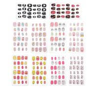 FRCOLOR 240pcs Press on Fake Nails Full Cover Nail Tips Removable for 10 Boxes Mixed Styles for Parties and Everyday Use Random Style