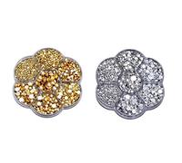 FRCOLOR 2465PCS Silver Plastic Resin Beads Set Plum Blossom Container Mixed-Size Half Round Pearls for DIY Nail Art Ornament