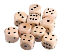 FRCOLOR 24pcs 16mm Wooden Dice 6-Sided Game Dice Set for Family Fun Party Games and Tabletop Activities