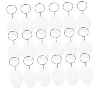 FRCOLOR 24Pcs Acrylic Oval Photo Frame Keychain with Split Ring DIY Blank Insert Keyrings for Pictures Key Rings for Family and Friends Gifts