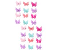 FRCOLOR 24pcs Bow Hairpin Butterfly Accessories Glitter Bowknot Hair Claw Clips for Girls Boy Girl Barrette Head Decoration