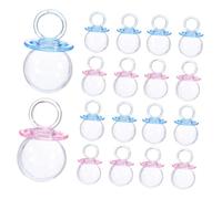 FRCOLOR 24pcs Candy Boxes Transparent Mini Treat Containers for Shower Baptism Birthday Party Favors Blue Pink Theme Gift Boxes for Guests