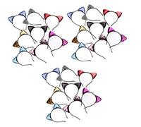 FRCOLOR 24pcs Cat Ear Hairband Boys and Girls Black Cat Ears Headband Sequin Hairband Fashionable Headband for Women Girls Hair Accessories