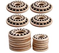 FRCOLOR 24pcs Elegant Hollow Wooden Crystal Ball Base Stand with Sunflower Design Suitable for Displaying Spheres for Home Decor and Office Use