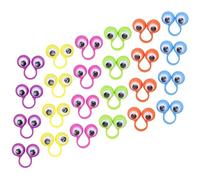 FRCOLOR 24Pcs Eyeball Finger Puppets Eye Rings for Pretend Play Storytelling Role Play Brain Development Fun Classroom and Home Interactive Learning