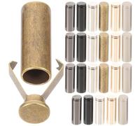 FRCOLOR 24pcs Metal Cord Stops for Drawstrings, Shoelace End Caps with Mixed Colors Black, White, Dark Gray, Bronze, Pearl Gloss, Golden Grapefruit - Medium Size Cord End Stoppers