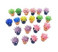 FRCOLOR 24pcs Miniature Succulent Plants Realistic Artificial Mini Potted Plants Handmade Resin Cactus Dollhouse Garden Decorations for Living Office Desk