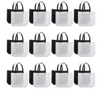 FRCOLOR 24pcs Non-woven Grocery Tote Bags with Handles Reusable Foldable Shopping Bags with Button Closure Easy to Clean Minimalist Fabric for Supermarket and Daily Use