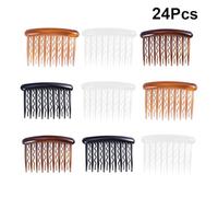 FRCOLOR 24pcs Plastic Hair Side Combs Teeth Wave Teeth Hair Combs Clip for Bridal Wedding for Fine Parting