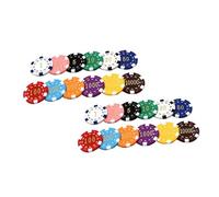 FRCOLOR 24Pcs Poker Chips with Values Game Tokens Mahjong Coins for Learning Reward Plaything for Home Poker Night Party Entertainment