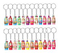 FRCOLOR 24Pcs Russian Nesting Doll Keychains Unique Pendant Keyrings for Keys Handbag Charms Purses Bags Creative Key Holders Fun Accessories for Adults