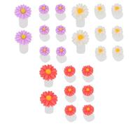 FRCOLOR 24pcs Silicone Toe Separators Daisy Flower Spacers for Pedicure Nail Art Washable and Reusable Alleviates Toe Pain for Home and Salon Use