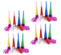 FRCOLOR 25Pcs Fringed Blowouts Whistles Fun Birthday Party Favors Noisemakers for Celebrations Graduation and Festive Events