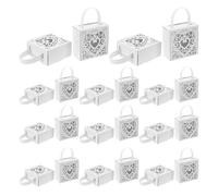 FRCOLOR 25pcs Valentine's Day Box Heart Candy Boxes Mini Bags with Handles Paper Cardboard Material Spacious Interior Elegant Romantic Party Packaging Decoration