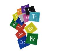 FRCOLOR 26Pcs Alphabet Bean Bags Educational for Preschool Spelling Game with Bright Colors for Hand-eye Coordination and Learning Letters Development Random Color