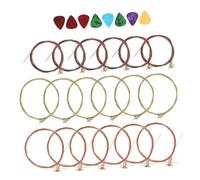 FRCOLOR 26Pcs Guitar Strings and Picks Set for Folk Guitar Durable Accessories with Creative Patterns for Guitarists and Musicians Random Colors Random Color