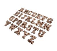 FRCOLOR 26pcs Iron-on Leopard Print Embroidered Letter Patches Set, Heat Transfer Fabric Appliqués for Clothing DIY, Sewing Decorations for Jackets, Bags, and Shirts