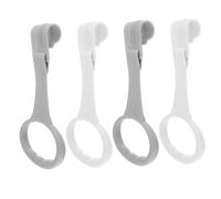 FRCOLOR 2Pairs Pull Rings for Crib Durable Hanging Safety Rings for Standing and Walking Exercise Portable Bed Arm Support for Motor Skill Development Gray White