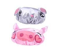 FRCOLOR 2pc Pvc Cartoon Little Mouse and Pig Shower Bathing Hat for Boys and Girls Boy Girl Easy to Use and Dry Fast for Bath and Swimming Random Style
