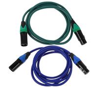 FRCOLOR 2Pcs 1.8M XLR Male to Female Microphone Speaker Cable Balanced Audio Recording Cord for Studio and Live Sound Equipment with Green and Teal Jacket