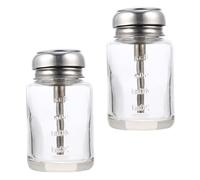 FRCOLOR 2pcs 100ml Glass Pump Bottles Refillable Empty Containers Portable and Sturdy Simple Design for Travel and Bathroom Use