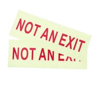 FRCOLOR 2pcs 10x3.5 Inch Glow in The Dark Not An Exit Signs Self-adhesive Wall Safety Door Warning Labels for Shopping Mall and Office Emergency Use