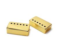FRCOLOR 2pcs 6-hole Gold Humbucker Pickup Cover Set 50mm 52mm Metal Caps for Electric Guitar Pickup Covers