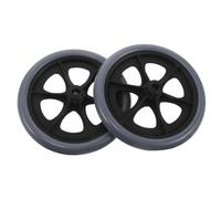 FRCOLOR 2pcs 8-inch Grey Plastic Bearing Replacement Front Wheels for Wheelchair, Solid Caster Tires Compatible with Standard Drive Wheelchair Spare Parts for Smooth Indoor and Outdoor