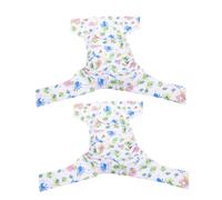FRCOLOR 2pcs Adjustable Adult Cloth Diapers Reusable Incontinence Pants for Elderly Care Breathable Leakproof Nappies for Men Women Stylish Print Design