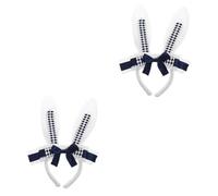 FRCOLOR 2pcs Adorable Bowknot Hair Hoop Animal Ears Headband for Girls Plush Headwear Perfect for Parties