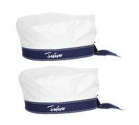 FRCOLOR 2pcs Adult Yacht Boat Sailor Captain Costume Hat Cap Marine Admiral Beret French Beanie for Women Lady Captains Dressing up Party White
