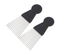 FRCOLOR 2pcs Afro Hair Pick Combs for Men Black Styling Combs Wide Teeth for Curly Hair Barber Hairdressing Tools
