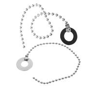 FRCOLOR 2pcs Alloy Drum Cymbal Sizzle Chains, Silver and Black Metal Cymbal Rattlers for Jazz Drum Kit Accessories, Enhance Sustain and Tonal Depth for Percussion Instruments