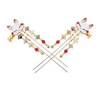 FRCOLOR 2pcs Alloy Hairpins with Tassel Design Vintage Theme Side Clip Hair Clips for Women Unique Cartoon Mask Style Headpieces for and Everyday Wear